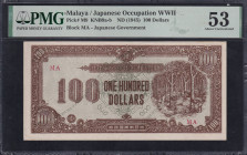 Malaya, 100 Dollars, 1945, About UNC 53