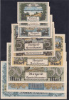Memel, 0,50-75  Mark, 1922, UNC- aUNC, set of 9 banknotes