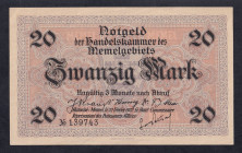 Memel, 20 Mark, 1922, aUNC