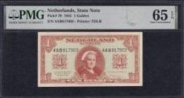 Netherlands, 1 Gulden,1945, Gem UNC 65 EPQ,