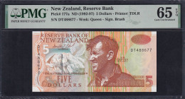New Zealand, 5 Dollars, 1992-1997, Gem UNC 65 EPQ