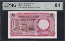 Nigeria, 1 Pound, 1967, Choice UNC 64