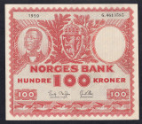 Norway, 100 Kroner, 1959, VF