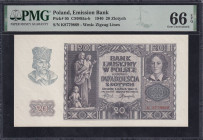 Poland, 20 Zlotych, 1940, Gem UNC 66 EPQ