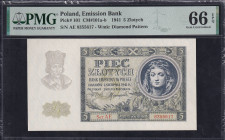 Poland, 5 Zlotych, 1941, Gem UNC 66 EPQ