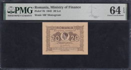 Romania, 20 Lei, 1945, Choice UNC 64 EPQ
