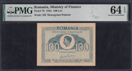 Romania, 100 Lei, 1945, Choice UNC 64 EPQ