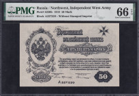 Russia, 50 Mark, 1919, Gem UNC 66 EPQ, TOP POP