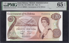 Saint Helena, 20 pounds, 1986, Gem UNC 65 EPQ