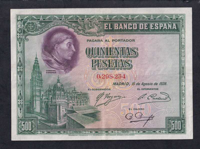 Spain, Banco de España, 500 Pesetas, 1928, XF, Pick: 77