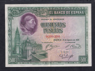 Spain, 500 Pesetas, 1928, XF