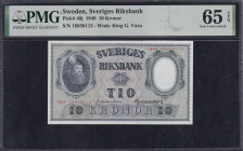 Sweden, 10 Kronor, 1949, Gem UNC 65 EPQ