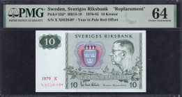 Sweden, 10 Kronor, 1976, Choice UNC 64, REPLACEMENT