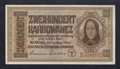 Ukraine, 200 Karbovantsiv, 1942, XF