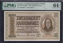 Ukraine, 200 Karbovantsiv, 1942, Choice UNC 64 EPQ