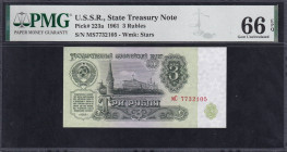 U.S.S.R., 3 Rubles, 1961, Gem UNC 66 EPQ