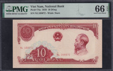 Vietnam, 10 Dong, 1958, Gem UNC 66 EPQ