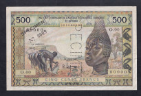 West African States, 500 Francs, 1959, AU, SPECIMEN
