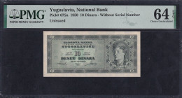 Yugoslavia, 10 Dinara, 1950, Choice UNC 64 EPQ