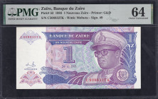 Zaïre, 1 Nouveau Zaïre, 1993, Choice UNC 64
