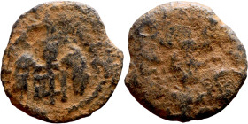 JUDAEA. Jerusalem mint. Pontius Pilate (under Tiberius, 29 AD). AE prutah. Obv.: Three bound grain ears. Rev.: Simpulum