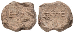 BYZANTINE LEAD SEAL. (Circa 7th-11th Century).Pb. Condition: Good very fine
Weight: 14.71 g
Diameter: 22.01 m