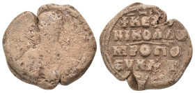 BYZANTINE LEAD SEAL. (Circa 7th-11th Century).Pb. Condition: Good very fine
Weight: 13.90 g
Diameter: 24.61 m