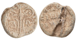 BYZANTINE LEAD SEAL. (Circa 7th-11th Century).Pb. Condition: Good very fine
Weight: 3.03 g
Diameter: 15.35 m