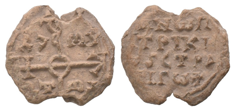 BYZANTINE LEAD SEAL. (Circa 7th-11th Century).Pb. Condition: Good very fine
Wei...