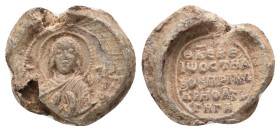 BYZANTINE LEAD SEAL. (Circa 7th-11th Century).Pb. Condition: Good very fine
Weight: 3.88 g
Diameter: 16.51 m