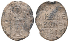 BYZANTINE LEAD SEAL. (Circa 7th-11th Century).Pb. Condition: Good very fine
Weight: 5.71 g
Diameter: 25.40 m