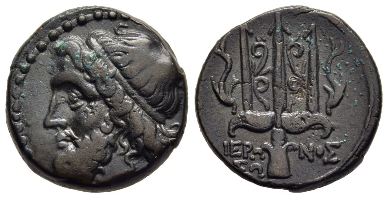 SICILY. Syracuse. Hieron II (275-215 BC). Ae.

Obv: Head of Poseidon left, weari...