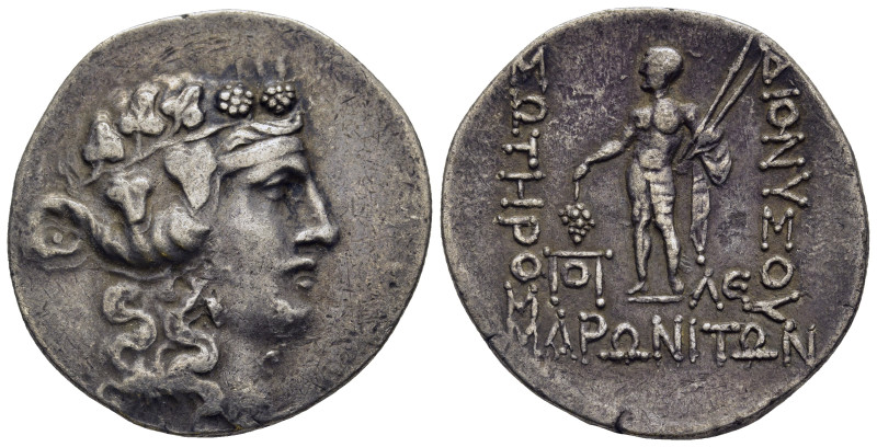 THRACE. Maroneia. Tetradrachm (Circa 189/8-49/5 BC).

Obv: Head of Dionysos righ...