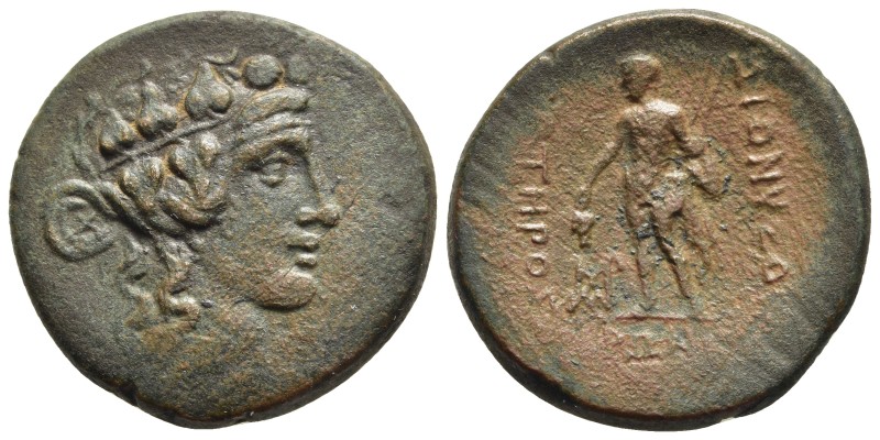THRACE. Maroneia. Ae (1st century BC).

Obv: Head of Dionysos right, wearing i...