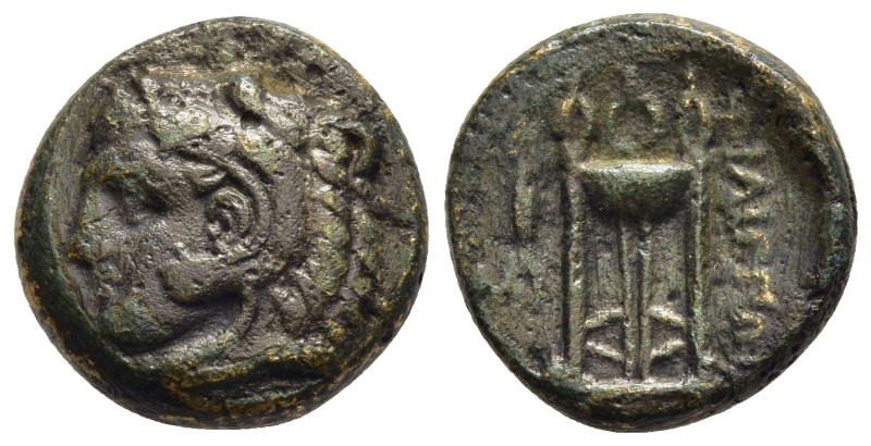 MACEDON. Philippi. Ae (Circa 356-345 BC).

Obv: Head of Herakles left, wearing...