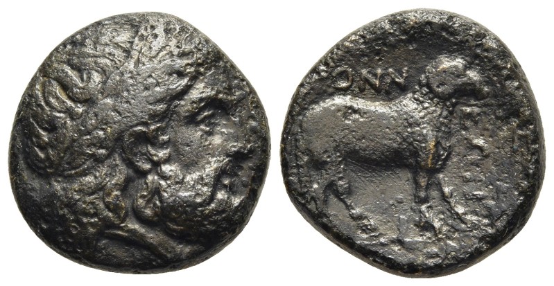 THESSALY. Gonnos. Ae (circa 350 BC).

Obv: Laureate head of Zeus right.
Rev: ...