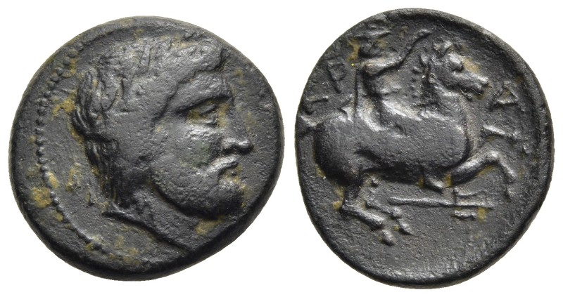THESSALY. Krannon. Ae (4th century BC).

Obv: Laureate and bearded head of Pos...