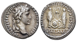 AUGUSTUS (27 BC-14 AD). Denarius. Lugdunum.

Obv: CAESAR AVGVSTVS DIVI F PATER PATRIAE.
Laureate head right.
Rev: C L CAESARES AVGVSTI F COS DESIG PRI...