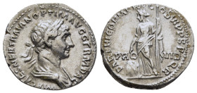 TRAJAN (98-117). Denarius. Rome.

Obv: IMP CAES NER TRAIAN OPTIM AVG GERM DAC.
Laureate and draped bust right.
Rev: PARTHICO PM TR P COS VI PP SPQR / ...