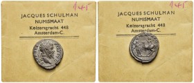 SEPTIMIUS SEVERUS (193-211). Denarius. Rome.

Obv: SEVERVS PIVS AVG.
Laureate head right.
Rev: ADVENT AVGG.
Septimius Severus on horse rearing le...