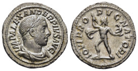 SEVERUS ALEXANDER (222-235). Denarius. Rome.

Obv: IMP ALEXANDER PIVS AVG.
Laureate and draped bust right.
Rev: IOVI PROPVGNATORI.
Jupiter advancing r...