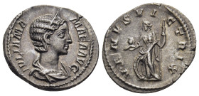 JULIA MAMAEA (Augusta, 222-235). Denarius. Rome.

Obv: IVLIA MAMAEA AVG.
Draped bust right, wearing stephane.
Rev: VENVS VICTRIX.
Venus standing left,...