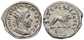 PHILIP I 'THE ARAB' (244-249). Antoninianus. Rome. Saecular Games/1000th Anniversary of Rome issue.

Obv: IMP PHILIPPVS AVG.
Radiate, draped and cuira...