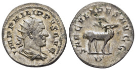 PHILIP I 'THE ARAB' (244-249). Antoninianus. Rome. Saecular Games/ 1000th Anniversary of Rome issue.

Obv: IMP PHILIPPVS AVG.
Radiate, draped and cuir...