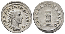 PHILIP I 'THE ARAB' (244-249). Antoninianus. Rome. Saecular Games/ 1000th Anniversary of Rome issue.

Obv: IMP PHILIPPVS AVG.
Radiate, draped and cuir...