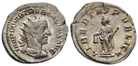 TREBONIANUS GALLUS (252-253). Antoninianus. Rome.

Obv: IMP C C VIB TREB GALLVS AVG.
Radiate, draped and cuirassed bust right.
Rev: LIBERTAS PVBLICA.
...