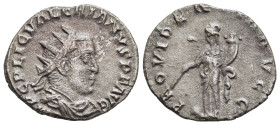 VALERIAN I (253-260). Antoninianus. Rome.

Obv: IMP C P LIC VALERIANVS P F AVG.
Radiate, draped and cuirassed bust right.
Rev: PROVIDENTIA AVGG.
Provi...