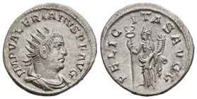 VALERIAN I (253-260). Antoninianus. Antioch.

Obv: IMP VALERIANVS P F AVG.
Radiate, draped and cuirassed bust right.
Rev: FELICITAS AVGG.
Felicitas st...