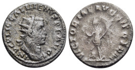 GALLIENUS (253-268). Antoninianus. Rome.

Obv: IMP C P LIC GALLIENVS P F AVG.
Radiate and cuirassed bust right.
Rev: VICTORIAE AVGG IT GERM.
Victory s...
