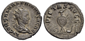 SALONINUS (Caesar, 258-260). Antoninianus. Rome.

Obv: LIC COR SAL VALERIANVS N CAES.
Radiate and draped bust right.
Rev: PIETAS AVGG.
Lituus, kn...